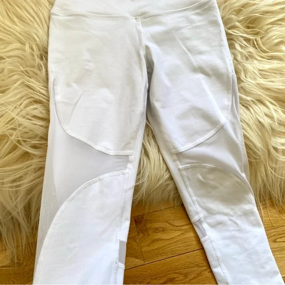 Alo Yoga Mesh White Crop Athletic Leggings - Picture 6 of 6